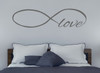 Love Wall Decal with Infinity Symbol for Bedroom Decor- Storm Gray