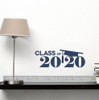 Class of 2020 Vinyl Sticker Decal with Graduation Cap-Deep Blue