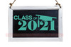 Class of 2021 Vinyl Sticker Decal with Graduation Cap Chalkboard Turquoise