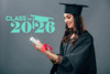 Class of 2026 Vinyl Sticker Decal with Graduation Cap- Mint