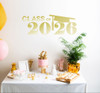Class of 2026 Vinyl Sticker Decal with Graduation Cap- Gold