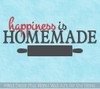 Happiness is Homemade Kitchen Quotes Wall Decals, 2 Color Vinyl Sticker 23x10-Inch