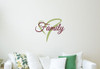 Cursive Family with Heart Wall Decal Lettering Stickers-Burgundy, Olive