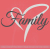 Cursive Family Wall Decal Lettering with Heart, 2-Color Vinyl Stickers to Overlay — Heart and script text design in white