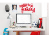 Hooked on Fishing Wall Decal Quote with Fishing Hook Cherry Red Boys Room