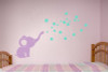 Elephant Wall Decal with Floating Bubbles, Cool Nursery Room Decor-Lilac, Mint