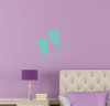 Cowgirl Boot Western Wall Decals Vinyl Stickers Removable Wall Graphics-Mint