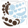 3-Color Wall Stickers Shapes Circles Rings Dots for Home Decor Peel Stick — Colorful circular wall decals in blue and brown