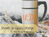 Monograms Custom Lettering Decal Stickers for Yeti RTIC Tumbler Coffee Mugs Glossy Orange set of 2