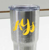 Funky Cursive 3-Letter Monogram Decals for RTIC or Yeti Tumblers, Set of 2