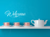 Welcome Sticker for Front Door Modern Wall Art Decals White