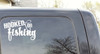 Hooked on Fishing Car Window Decal Sticker with Fishing Hook