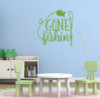 Gone Fishing Wall Art Vinyl Sticker Decals for Fisherman Cabin Decor LimeGreen