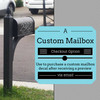 Custom Mailbox Decals, set of 2 - Purchase Option, After Preview Approval — Black mailbox with decorative post in a