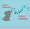 Elephant with Bubbling Dots Vinyl Wall Decals Stickers for Baby Nursery Wall DÃ©cor