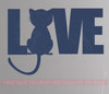 Love Wall Words with Cat Silhouette Wall Art Decal Stickers DpBlue