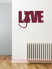 Love Wall Words with Cat Silhouette Wall Art Decal Stickers Burgundy