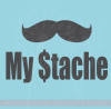 My Stache Savings Jar Decoration Vinyl Glossy Decal Stickers, Set of 2