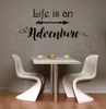 Life Is An Adventure Arrow Art with Inspiring Wall Decal Quote Vinyl Lettering Black
