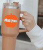 Personalized Teacher Apple Tumbler Decals Vinyl Stickers for Tumblers, Mugs, Cup, Water Bottles Orange and White