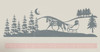 Winter Silhouette Scene Trees Horse Sleigh Wall Art Decals Vinyl Stickers