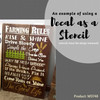 Farming Rules The Good Life Wall Lettering Vinyl Stickers Decal Quotes — Rustic wooden sign with white and brown text on a