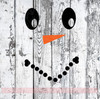 Create Your Own Snowman Face Decals Vinyl Winter Holiday Wall Stickers, Set of TWO — Black snowman face with orange carrot