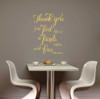 Thank You for the Food, Friends, Love Kitchen Sayings Wall Decal Stickers-Buttercream