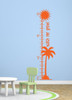 Palm Tree Growth Chart Beachy Wall Art Decal Sticker for Kids Room DÃ©cor-Orange