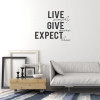 Live Simply Give More Expect Less Inspirational Wall Quotes Decal Stickers-Black