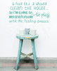 Clean The House Craft Room Funny Wall Letters Vinyl Decals Wall Art Stickers-Turquoise