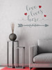 Love Lives Here Home Decor Vinyl Lettering Wall Sticker Bedroom Quotes-Storm Gray, Red