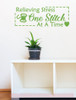 Relieving Stress One Stitch at a Time Wall Decor Vinyl Sticker Decals Sewing Wall Art-Lime Green