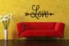 LOVE with Arrow Romantic Home Decor Vinyl Wall Sticker Lettering Wall Quotes-Black