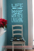 Life is Better Laughing Inspirational Wall Art Decals Arrow Wall Vinyl Lettering Quote-Geyser Blue