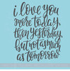 Love You More Each Day Wall Stickers Vinyl Lettering Romantic Bedroom Wall Decor — Black cursive lettering on a light blue