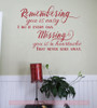 Missing You Is A Heartache Vinyl Lettering Quote Wall Decor Art Memorial Decals Red