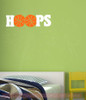 HOOPS Basketball Vinyl Lettering Wall Sticker Art Teen Sports Decals Bedroom Decor-White, Pastel Orange