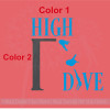 High Dive Vinyl Lettering Art Wall Decals Stickers Swimming Girls Room Decor-2 Color Package