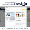 Mailbox Address Stickers Personalized Custom Decorative Vinyl Decals, Set of 2 — Customized design options displayed on a