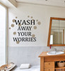 Wash Away Your Worries Vinyl Lettering Bubbles Art Bath Wall Decals Laundry Decor Sticker Quote-Black, Tumbleweed