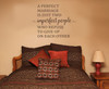 Perfect Marriage Is Two Imperfect People Wall Decals Vinyl Lettering Art Master Bedroom Sticker Quote-Chocolate Brown