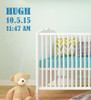 Baby Stats Growth Chart Add-On Personalized Vinyl Lettering Decals Wall Stickers Art Baby Room Decor-Bayou Blue