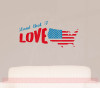 Land That I Love USA Wall Decals Vinyl Lettering Stickers Patriotic Home Decor Quote-Bayou Blue, Cherry Red