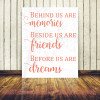 Memories, Friends, Dreams Vinyl Lettering Art Family Wall Sticker Decals Kitchen Home Decor-Coral