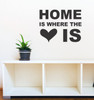 Home Is Where Heart Is Wall Sticker Decals Vinyl Lettering Art Entry Quote-Black
