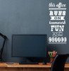 This Office Runs On Vinyl Lettering Art Wall Stickers Decals Fun Office Decor Quote-White