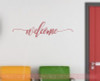 Welcome Hand Script Vinyl Letters Art Wall Stickers Decals Summer Porch Wall Words-Red