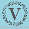 Laurel Wreath Monogram Letter Vinyl Stickers Wall Decals Custom Personalized Art