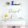 Blessed Cursive Elegant Wall Stickers Decals Vinyl Lettering Kitchen Home Decor Art-Metallic Gold